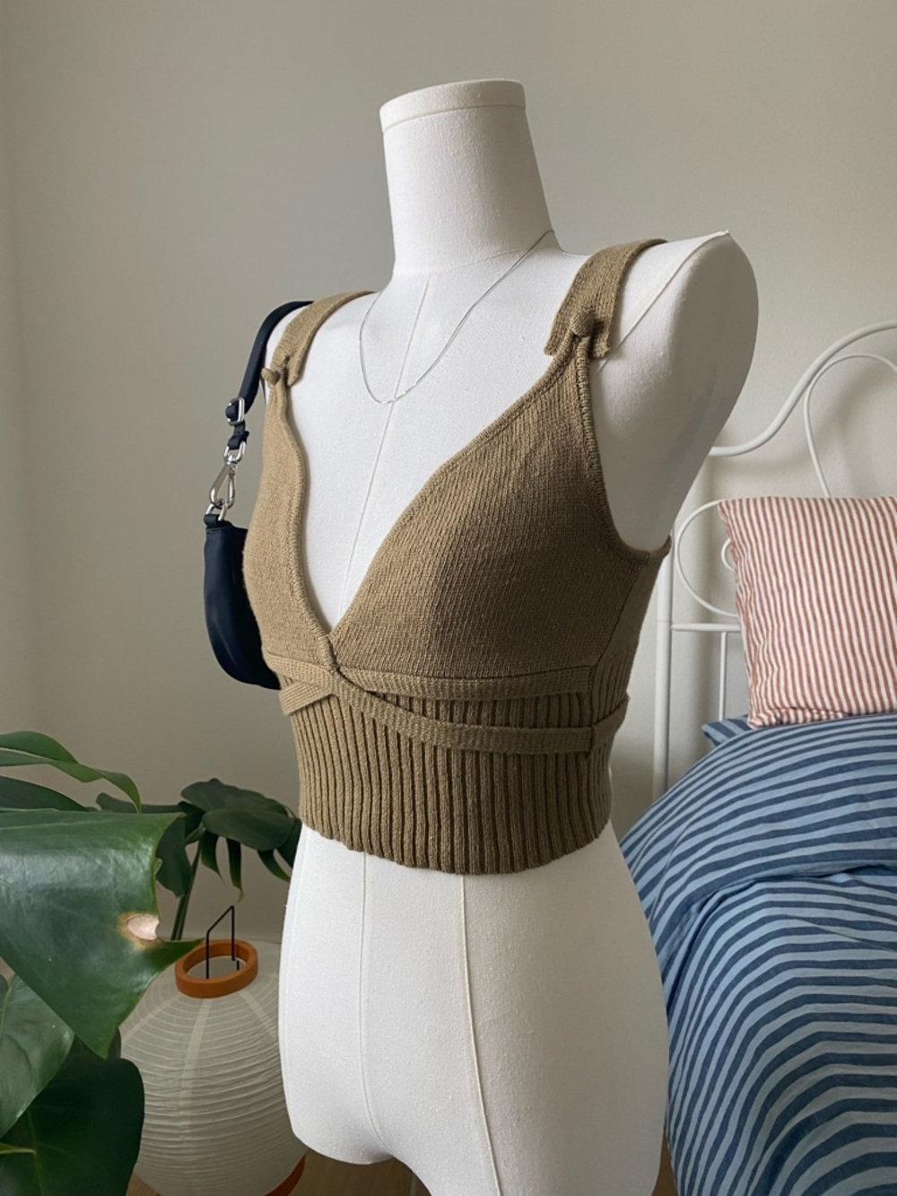 Altuzarra briallen knitted cropped tank - Olive Size XS